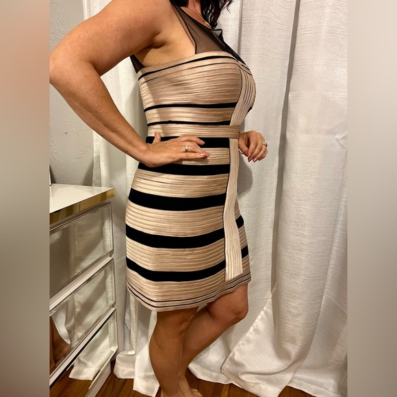 BCBG MAXAZRIA gold and black dress - Picture 4 of 9